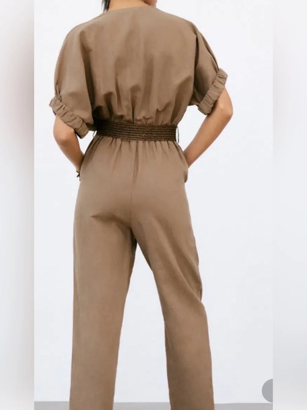 Zara belted linen jumpsuit size M